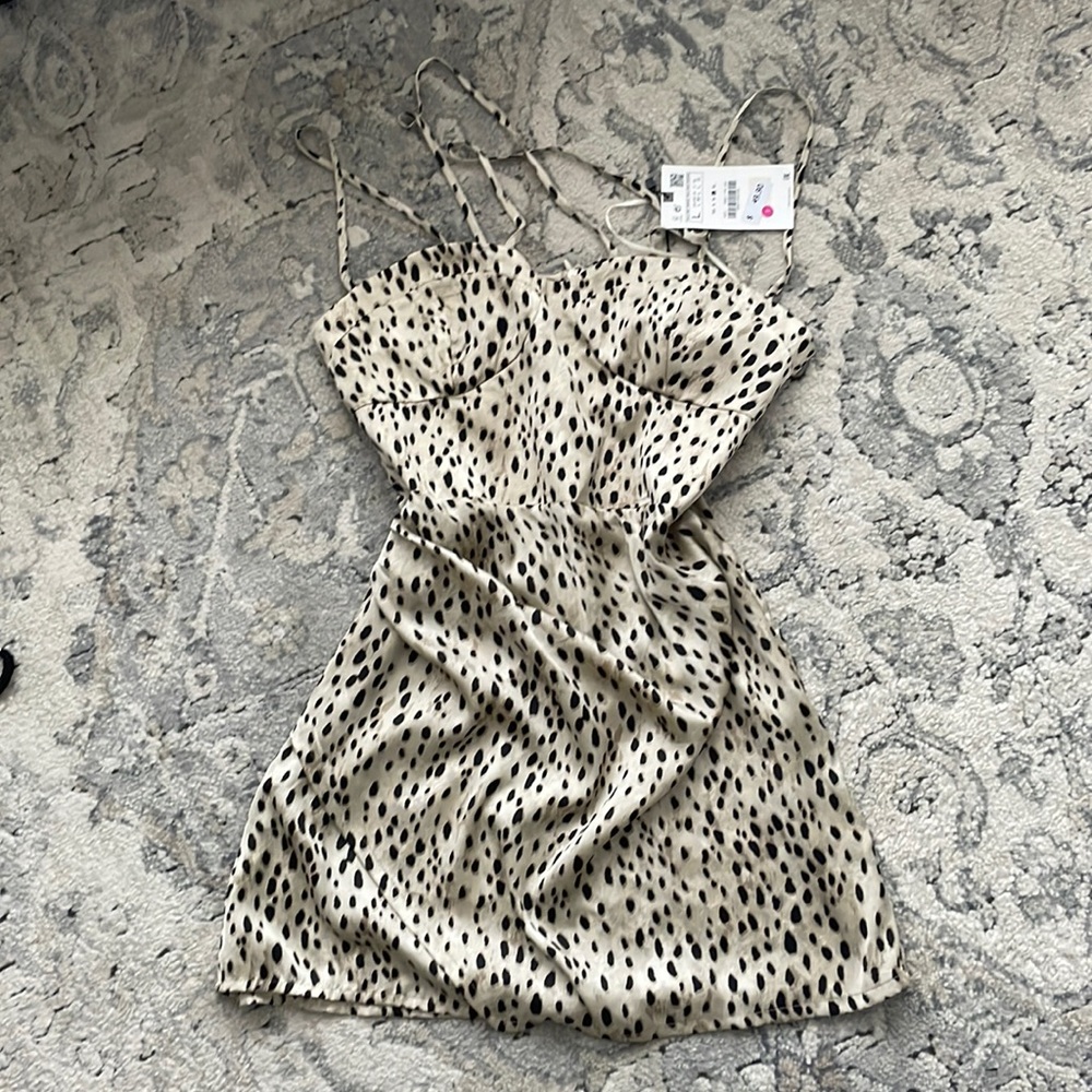 Zara animal print mini dress